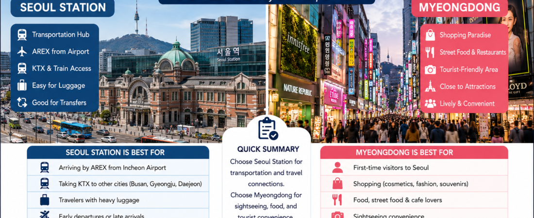 Seoul Station vs Myeongdong: Best Area to Stay for First-Time Visitors